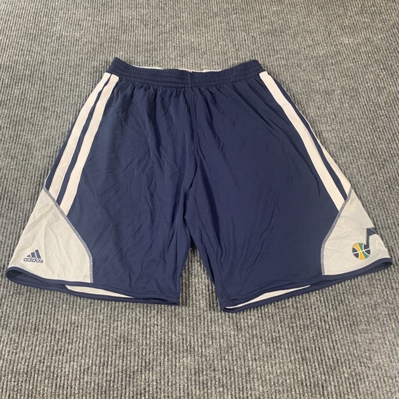adidas Other - Adidas Utah Jazz Shorts Mens 3XL Plus 2 Blue Striped‎ NBA Basketball Team Issued